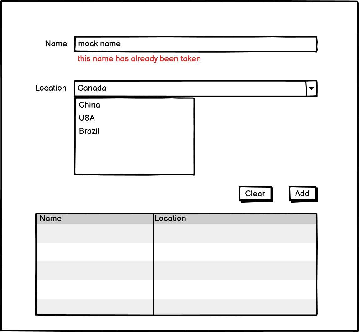 form component mock